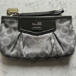 COACH clutch purse Silver Grey tone Authentic
